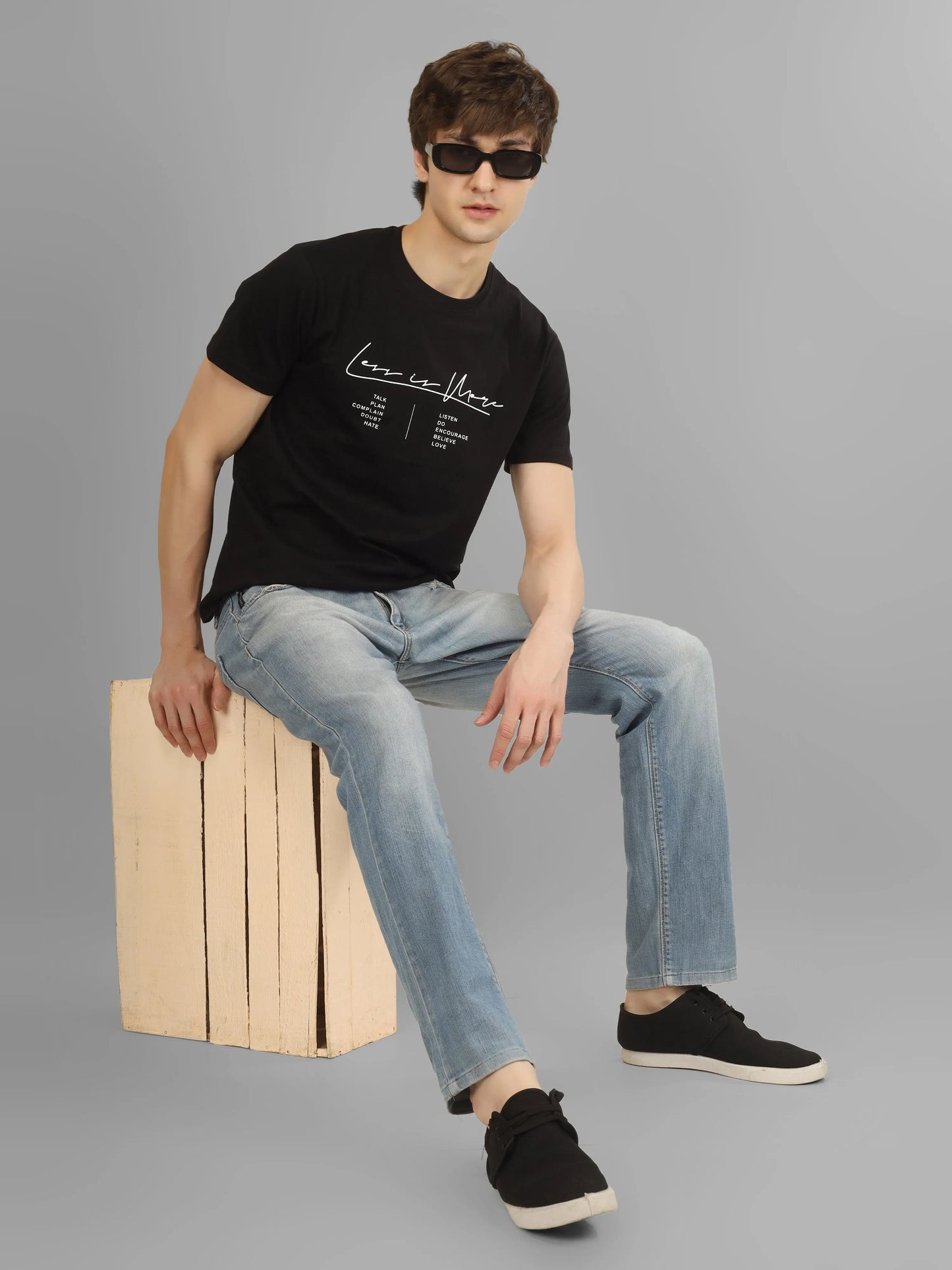 COMFY - Less Is More Round Neck Printed T-shirt My Store