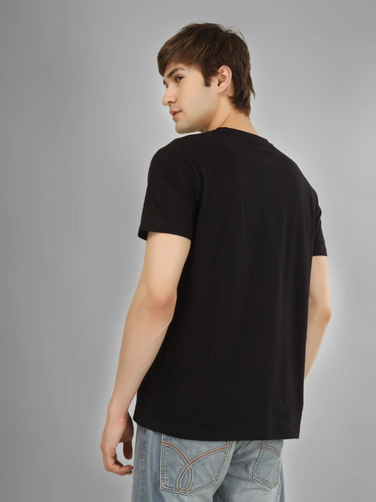 COMFY - RSBO Black Round Neck Printed T-shirt My Store