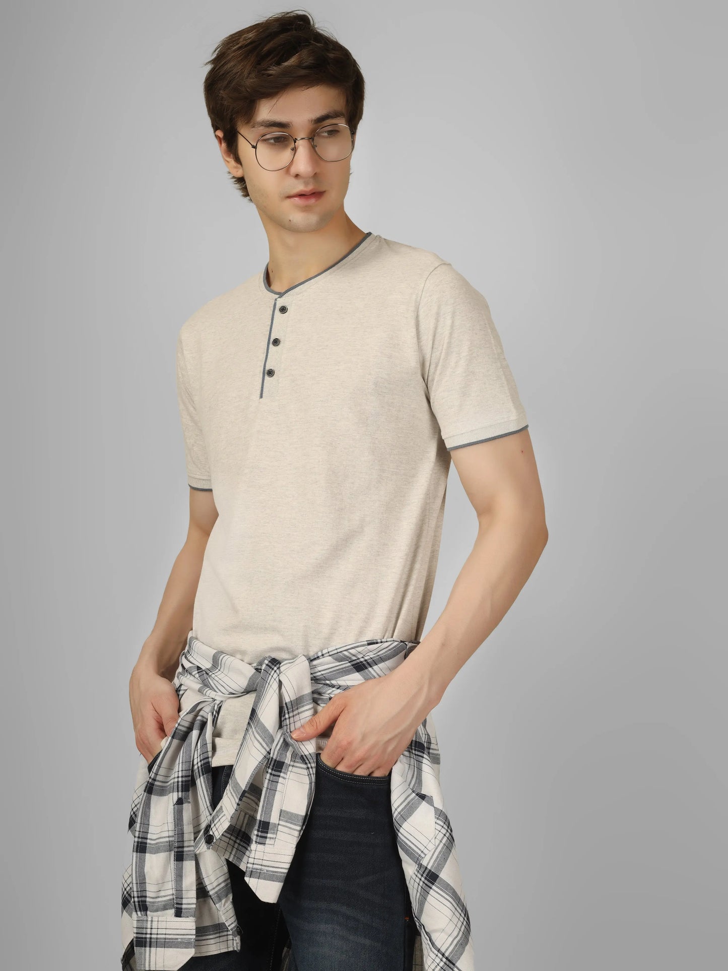 HIGH RISE - RSBO Henley Neck T-shirts My Store