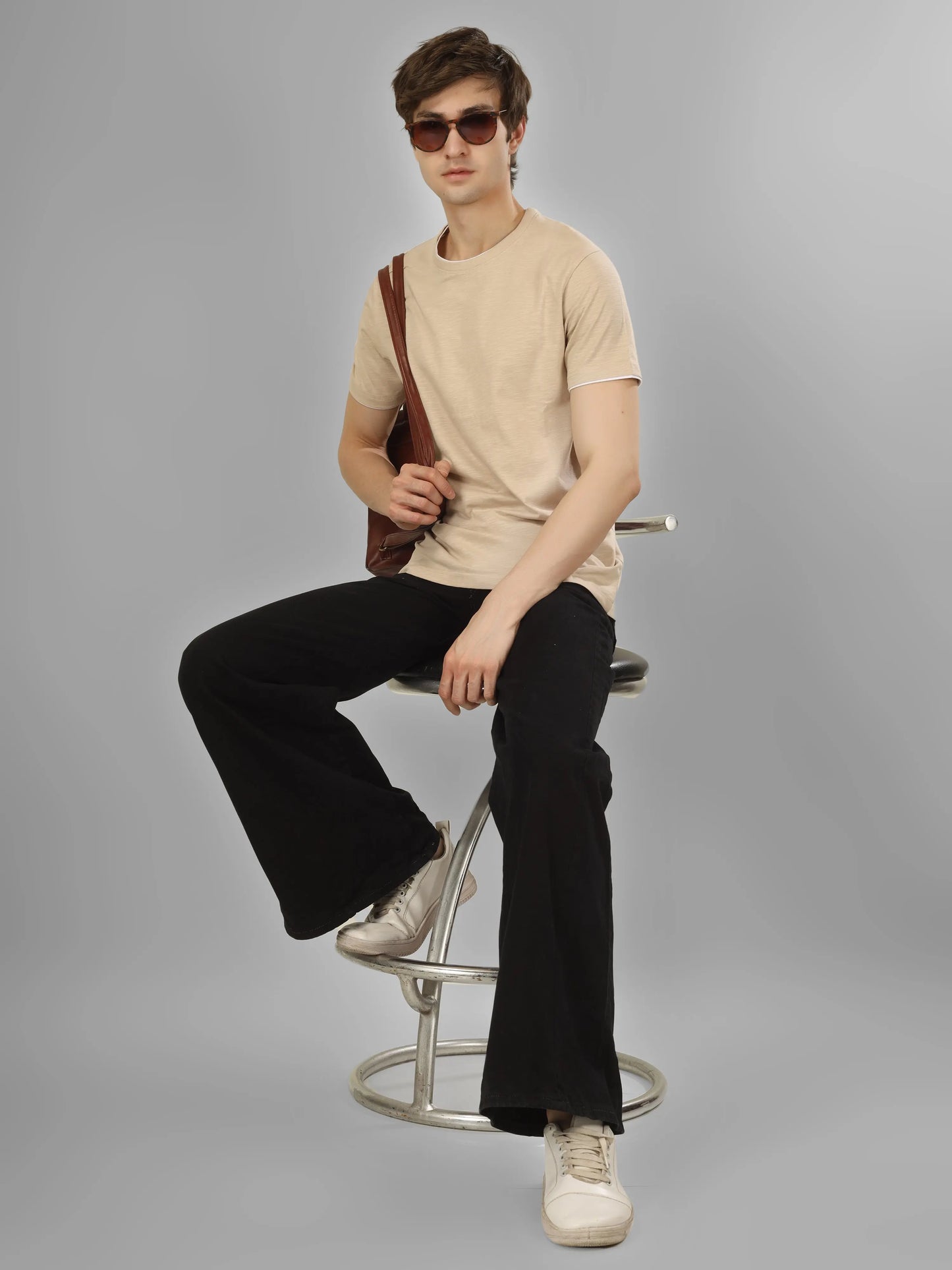 HIGH RISE - RSBO Earth-tone sand khaki tee My Store