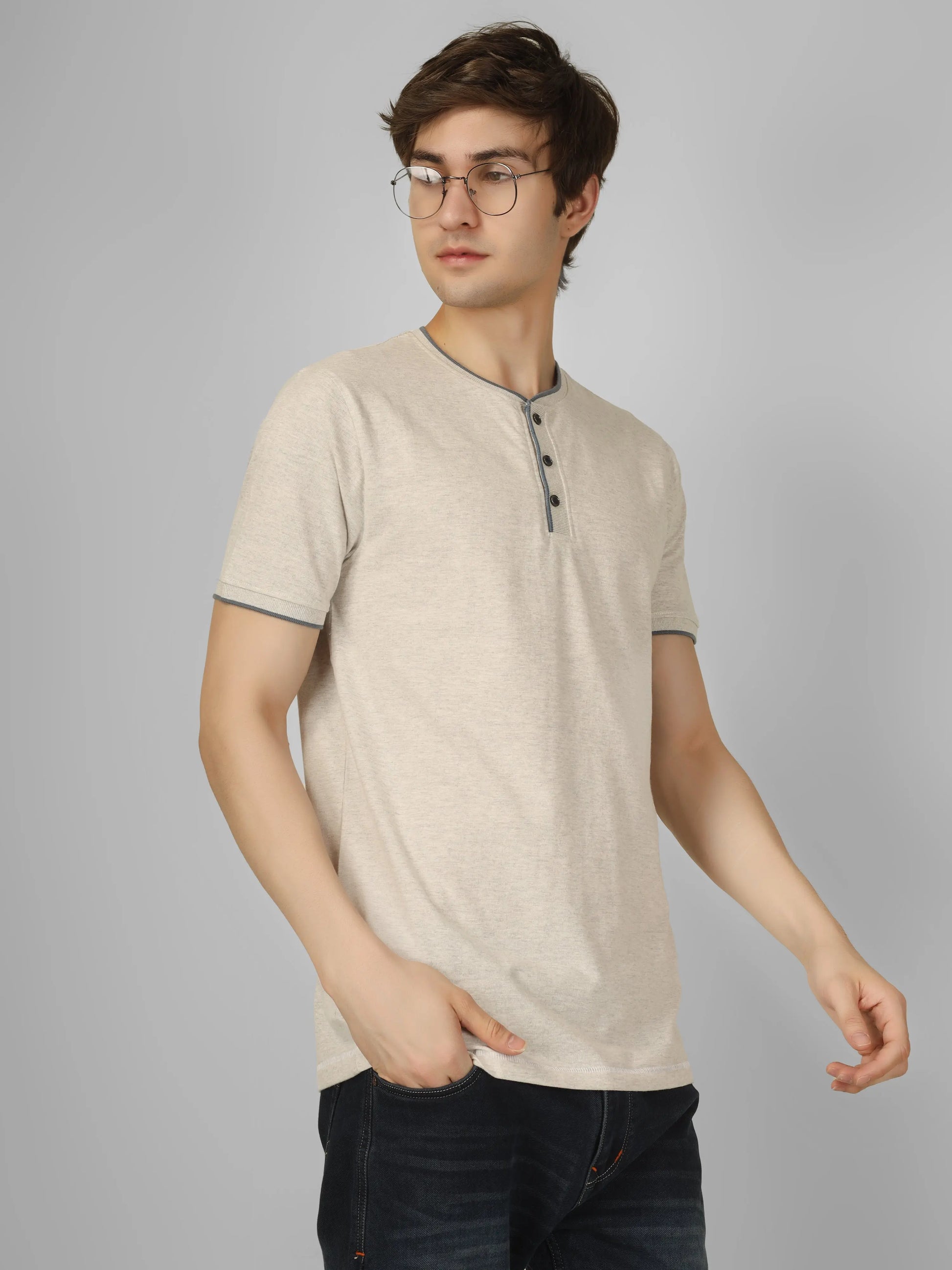 HIGH RISE - RSBO Henley Neck T-shirts My Store
