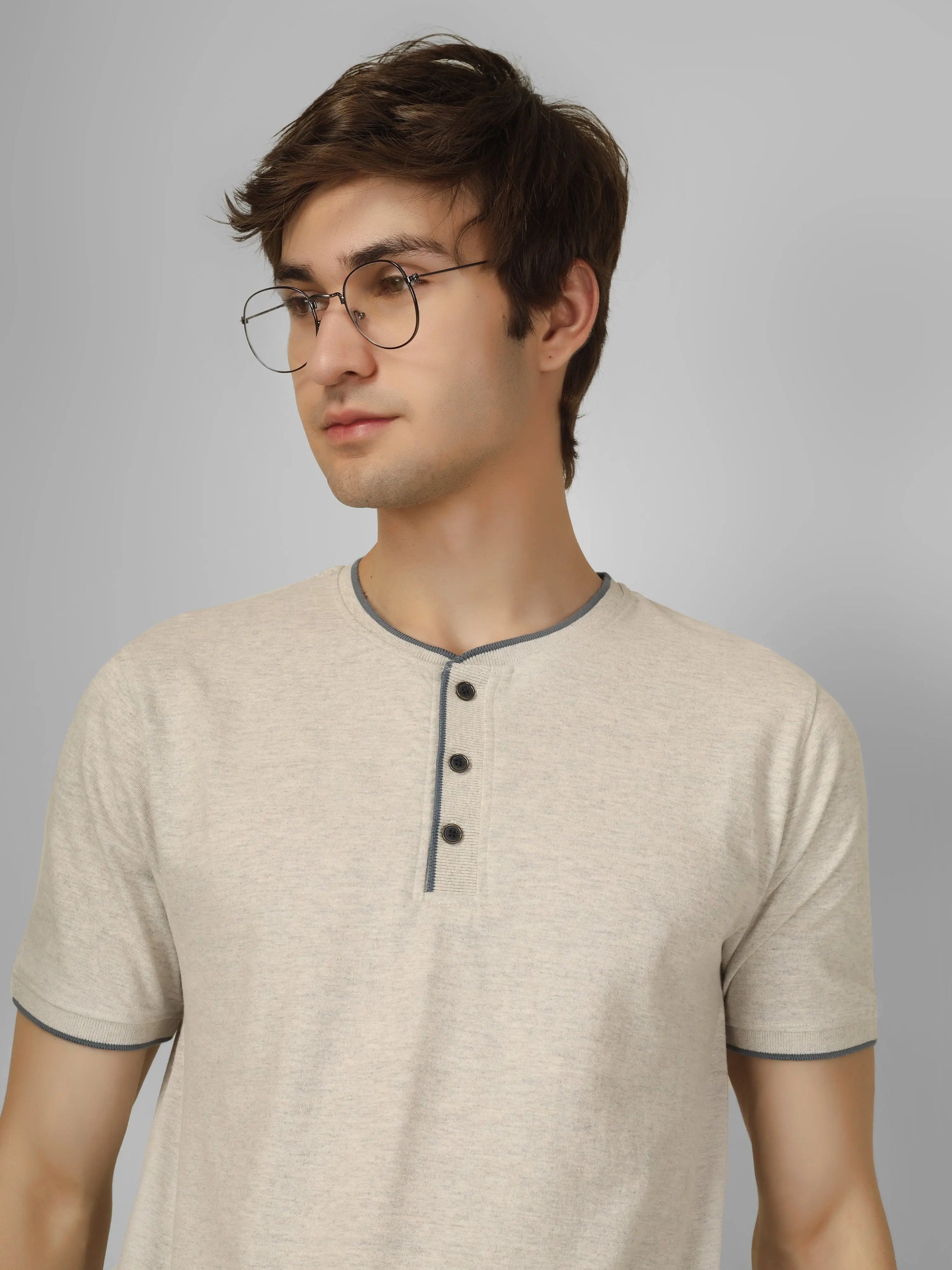 HIGH RISE - RSBO Henley Neck T-shirts My Store