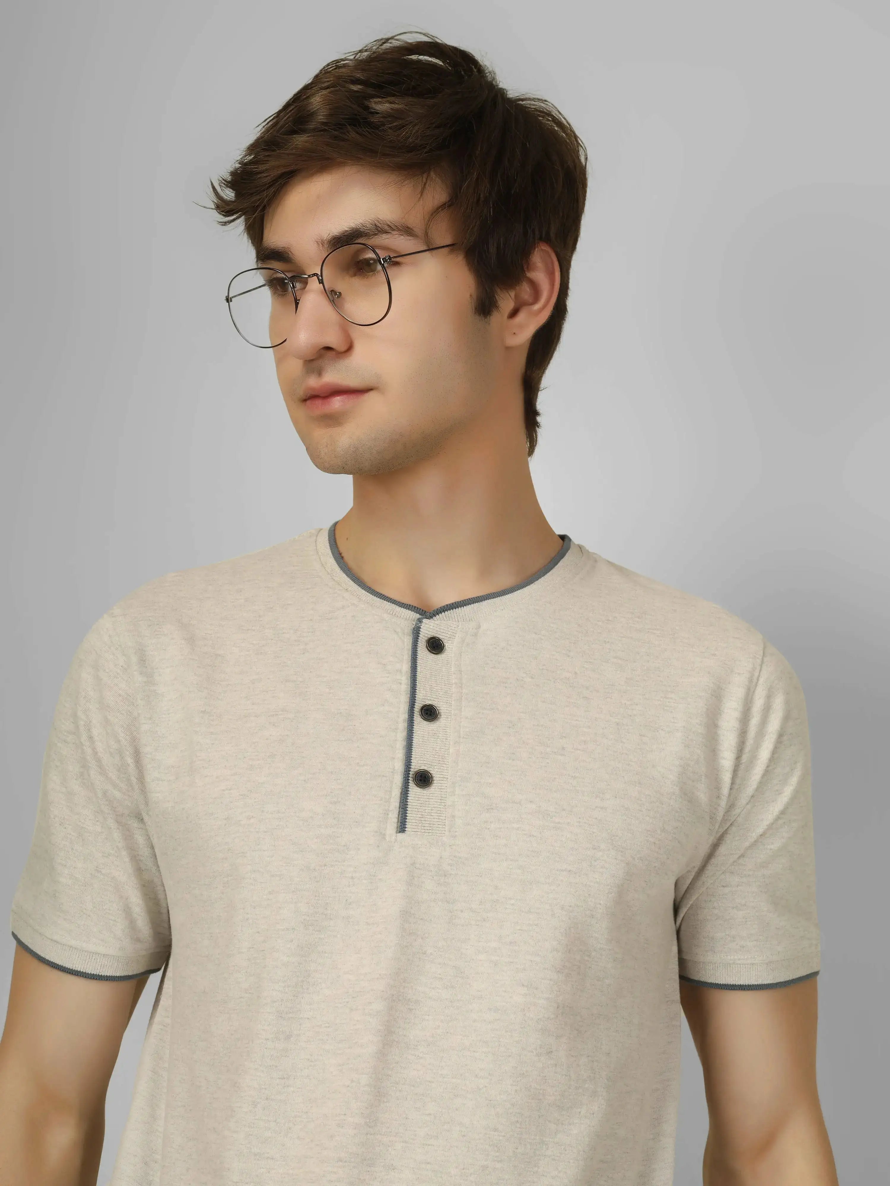 HIGH RISE - RSBO Henley Neck T-shirts My Store